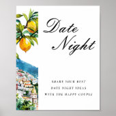 Date Night Ideeën Amalfi Lemon Vrijgezellenfeest S Poster (Voorkant)