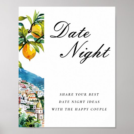 Date Night Ideeën Amalfi Lemon Vrijgezellenfeest S Poster (Voorkant)