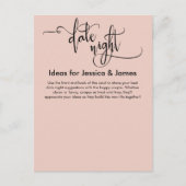 Date Night Ideeën Elegant Blush Roze Advies Kaart (Voorkant)