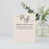 Date Night Ideeën Elegant Cream Advies Kaart (Staand voorkant)