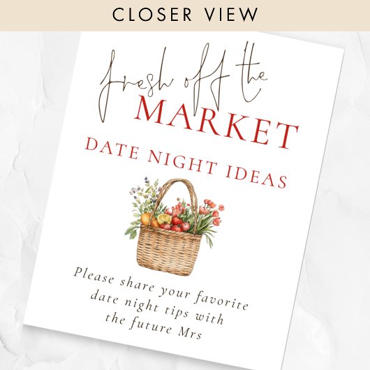 Date Night Ideeën Fresh Off Market Vrijgezellenfee Poster