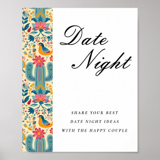 Date Night Ideeën Mexicaanse Fiesta Vrijgezellenfe Poster (Voorkant)