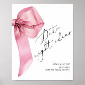 Date night ideeën Pink Bow Ze is het binden van de Poster (Voorkant)