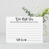 Date Night Kaarten voor bruid bruidegom-Vrijgezell (Staand voorkant)