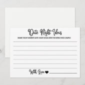 Date Night Kaarten voor bruid bruidegom-Vrijgezell (Voorkant / Achterkant)