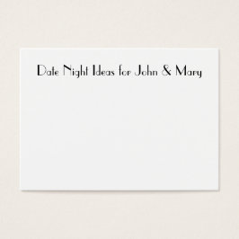 Date Night Kaarten voor bruiloft douches Visitekaartje