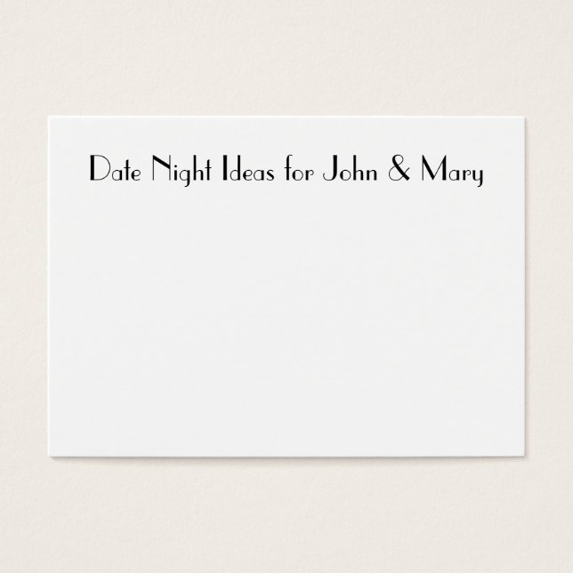 Date Night Kaarten voor bruiloft douches Visitekaartje (Voorkant)
