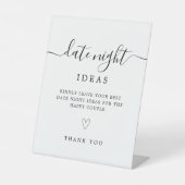 Date Night Kaarten | Vrijgezellenfeest spel Sjablo Reclamebord Met Voetstuk (Voorkant)