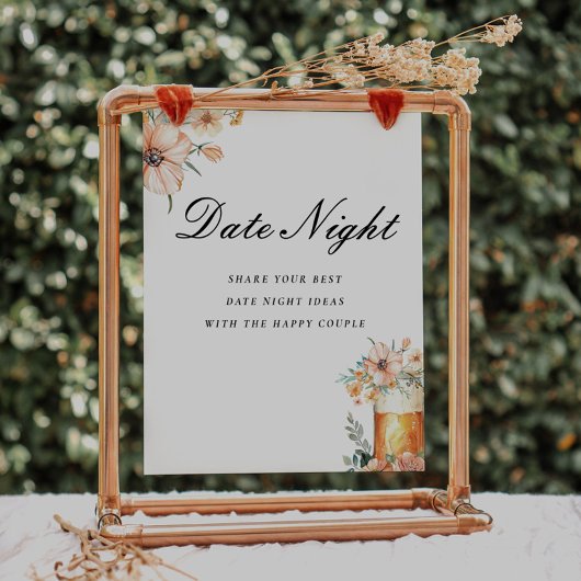 Date Night Love is Brewing Vrijgezellenfeest Sign Poster