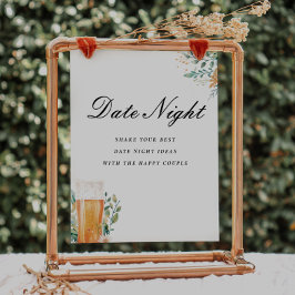 Date Night Love is Brewing Vrijgezellenfeest Sign Poster
