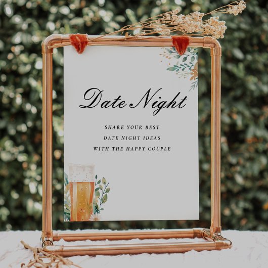 Date Night Love is Brewing Vrijgezellenfeest Sign Poster