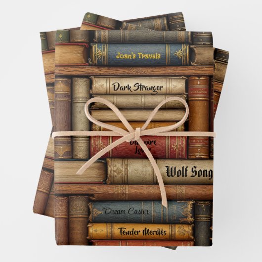 Date Night met een boek Aanpassen Naam Verjaardag Inpakpapier Vel (In situ)