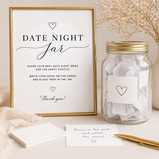 Date Night Vaas Bord Afdrukbaar Bruidsfeest Spel Poster