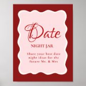 Date Night valentine Bridal Shower wedding Sign Poster (Voorkant)