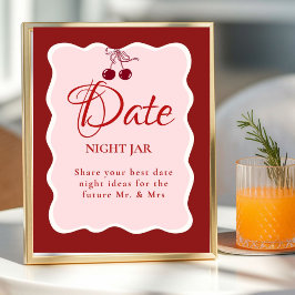Date Night valentine Bruidscadeausalon bruiloft Bo Poster