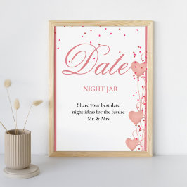 Date Night valentine Bruidsfeest Borrel Huwelijk B Poster