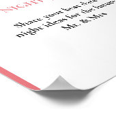 Date Night valentine Bruidsfeest Borrel Huwelijk B Poster (Hoek)