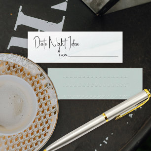 Date Night Zachte Groene Waskleur Bruidsdouche Spe Mini Visitekaartje