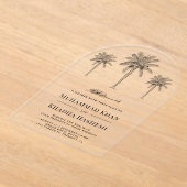 Date Palm Trees Islamic Muslim Wedding Acryl Uitnodigingen (Laagn)