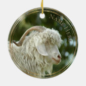 Dated Angora Goat  Trio Santa Hat Christmas Keramisch Ornament (Achterkant)