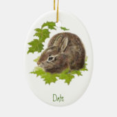 Dated, Custom Bunny Rabbit Ornament Animal (Achterkant)