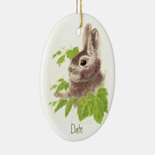 Dated, Custom Bunny Rabbit Ornament Animal (Rechts)