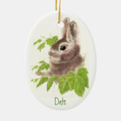 Dated, Custom Bunny Rabbit Ornament Animal (Achterkant)