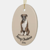 Dated Custom Photo kerstbox Boxer Dog Keramisch Ornament (Links)