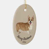 Dated Custom Photo Kerstmis Corgi Dog Pet Keramisch Ornament (Rechts)