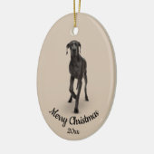 Dated Custom Photo Kerstmis Great Dane Dog Pet Keramisch Ornament (Links)