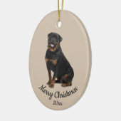Dated Custom Photo Kerstmis Rotweiller Dog Pet Keramisch Ornament (Links)