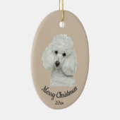 Dated Custom Photo Santa Poodle Dog pet Keramisch Ornament (Rechts)
