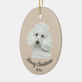 Dated Custom Photo Santa Poodle Dog pet Keramisch Ornament (Links)