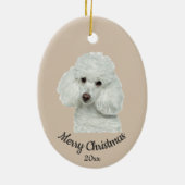Dated Custom Photo Santa Poodle Dog pet Keramisch Ornament (Achterkant)