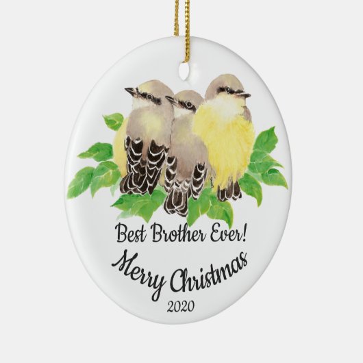 Dated Custom Waterverf Brother Quote Birds Keramisch Ornament (Rechts)