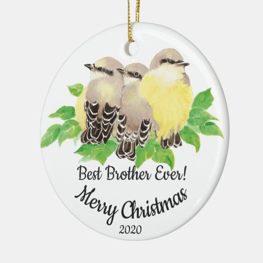 Dated Custom Waterverf Brother Quote Birds Keramisch Ornament (Links)