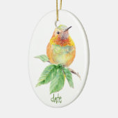 Dated Custom Waterverf Rufous Hummingbird, Bird Keramisch Ornament (Links)