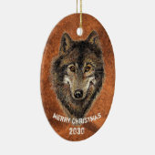 Dated Custom, Wolf, Wolves Animal Natuur Art Keramisch Ornament (Rechts)