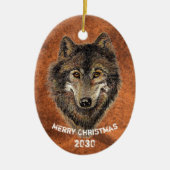 Dated Custom, Wolf, Wolves Animal Natuur Art Keramisch Ornament (Voorkant)