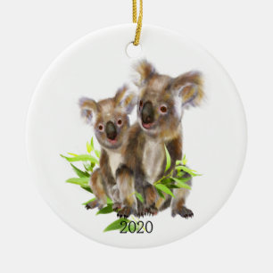 Dated Cute Little Koala Beer Australian Animal Keramisch Ornament