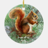 Dated from all us Nuts kerstvirel Fun Keramisch Ornament (Achterkant)