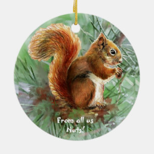 Dated from all us Nuts kerstvirel Fun Keramisch Ornament