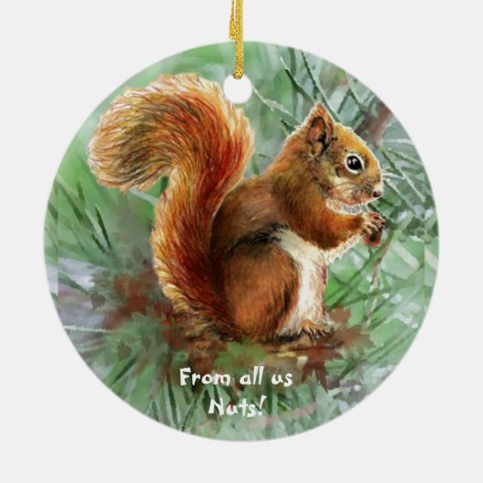 Dated from all us Nuts kerstvirel Fun Keramisch Ornament (Achterkant)