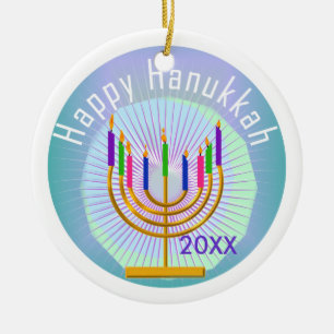 Dated Happy Hanukkah Keepomwille Ornament