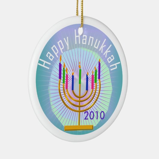 Dated Happy Hanukkah Keepomwille Ornament (Rechts)