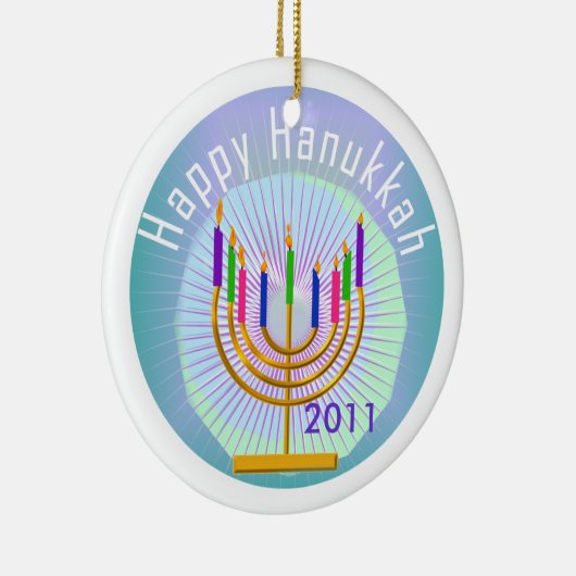 Dated Happy Hanukkah Keepomwille Ornament (Rechts)