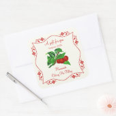 Dated Homemade Cherry Pie Filling Fancy cadeaulabe Vierkante Sticker (Envelop)
