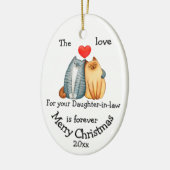 Dated kerstkat Love Daughter-in-law quote Keramisch Ornament (Links)