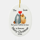 Dated kerstkat Love Father-in-law quote Keramisch Ornament (Voorkant)