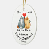 Dated Kerstkat Love voor je oom Quote Keramisch Ornament (Links)